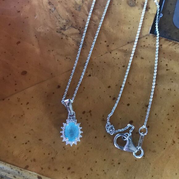 Natural Grandidierite Sterling Silver Necklace - Picture 1 of 8